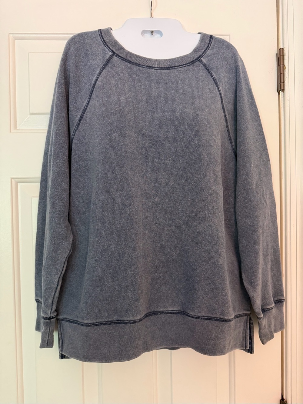 Victoria’s Secret PINK Blue Oversized Crewneck Sweatshirt XS Soft Lounge